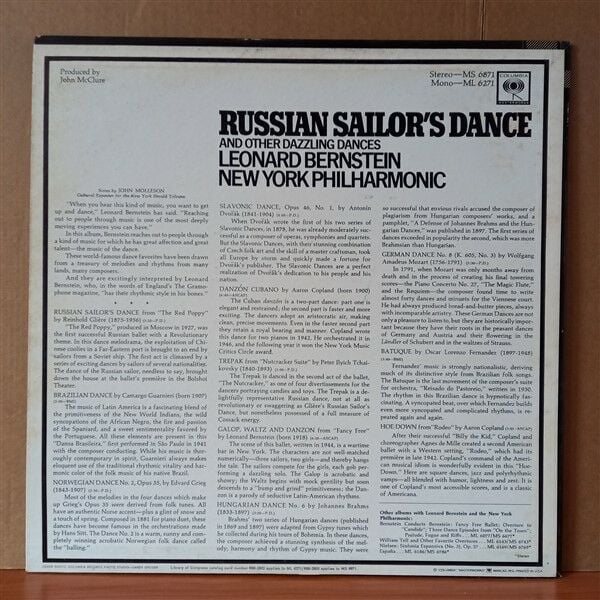 RUSSIAN SAILOR'S DANCE AND OTHER DAZZLING DANCES / NEW YORK PHILHARMONIC ORCHESTRA, LEONARD BERNSTEIN (1966) - LP 2.EL PLAK