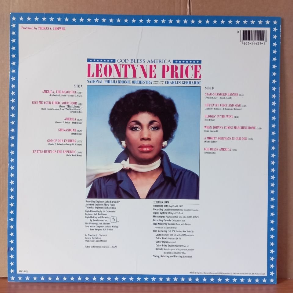LEONTYNE PRICE - GOD BLESS AMERICA / NATIONAL PHILHARMONIC ORCHESTRA (1982) - LP 2.EL PLAK