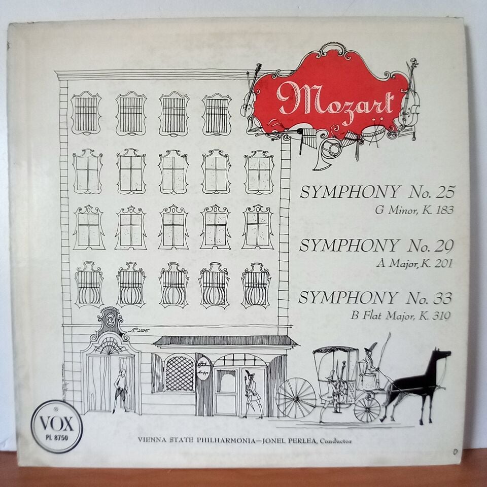MOZART: SYMPHONY NO.25, NO.29, NO.33 / VIENNA STATE PHILHARMONIA, JONEL PERLEA - LP 2.EL PLAK