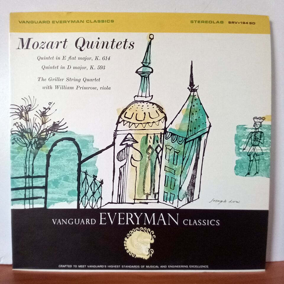 MOZART QUINTETS / QUINTET IN E FLAT MAJOR, K. 614 / QUINTET IN D MAJOR, K. 593 /  THE GRILLER STRING QUARTET WITH WILLIAM PRIMROSE - LP 2.EL PLAK