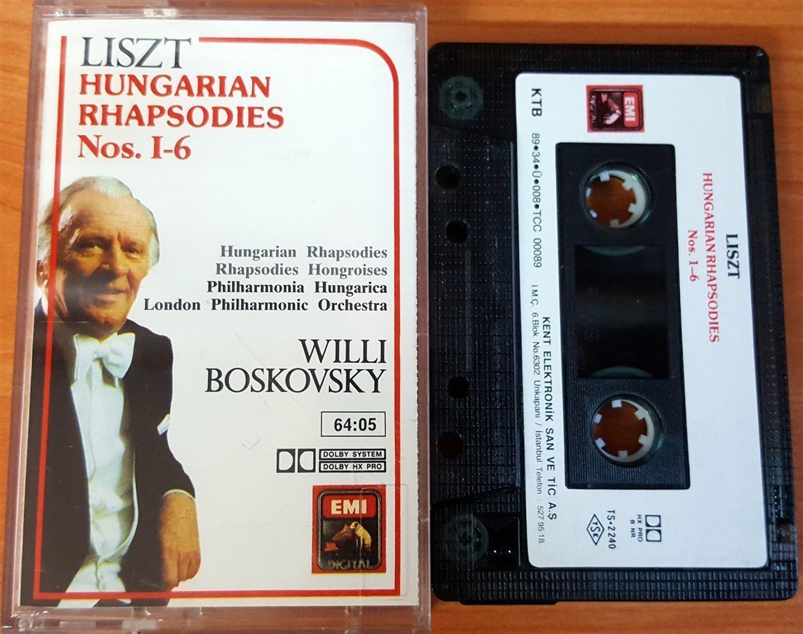 LISZT - HUNGARIAN RHAPSODIES NOS. 1-6 / WILLI BOSKOVSKY KASET 2.EL