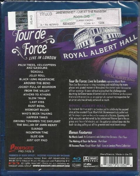 JOE BONAMASSA – TOUR DE FORCE / LIVE IN LONDON / ROYAL ALBERT HALL (2013) - 2BLU-RAY REGION B AMBALAJINDA SIFIR