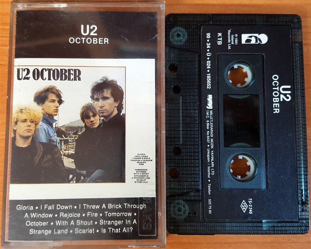 U2 - OCTOBER (1990) MMY CASSETTE MADE IN TURKEY ''USED'' PAPER LABEL