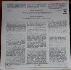 RACHMANINOV: PIANO CONCERTOS NOS. 1&4, PHILIPPE ENTREMONT, PHILADELPHIA ORCHESTRA, EUGENE ORMANDY - LP SIFIR