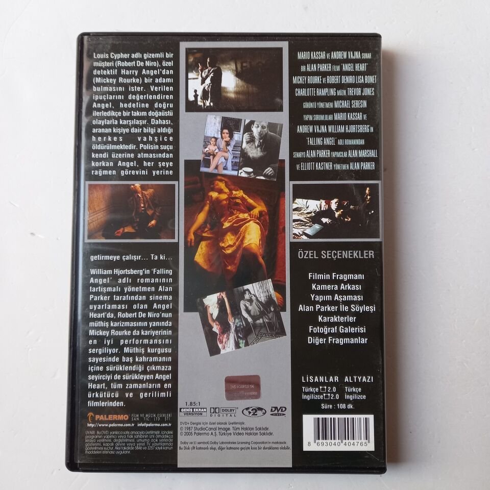 ŞEYTAN ÇIKMAZI - ANGEL HEART - ROBERT DE NIRO - MICKEY ROUKE - LISA BONET - CHARLOTTE RAMPLING - ALAN PARKER - DVD 2.EL