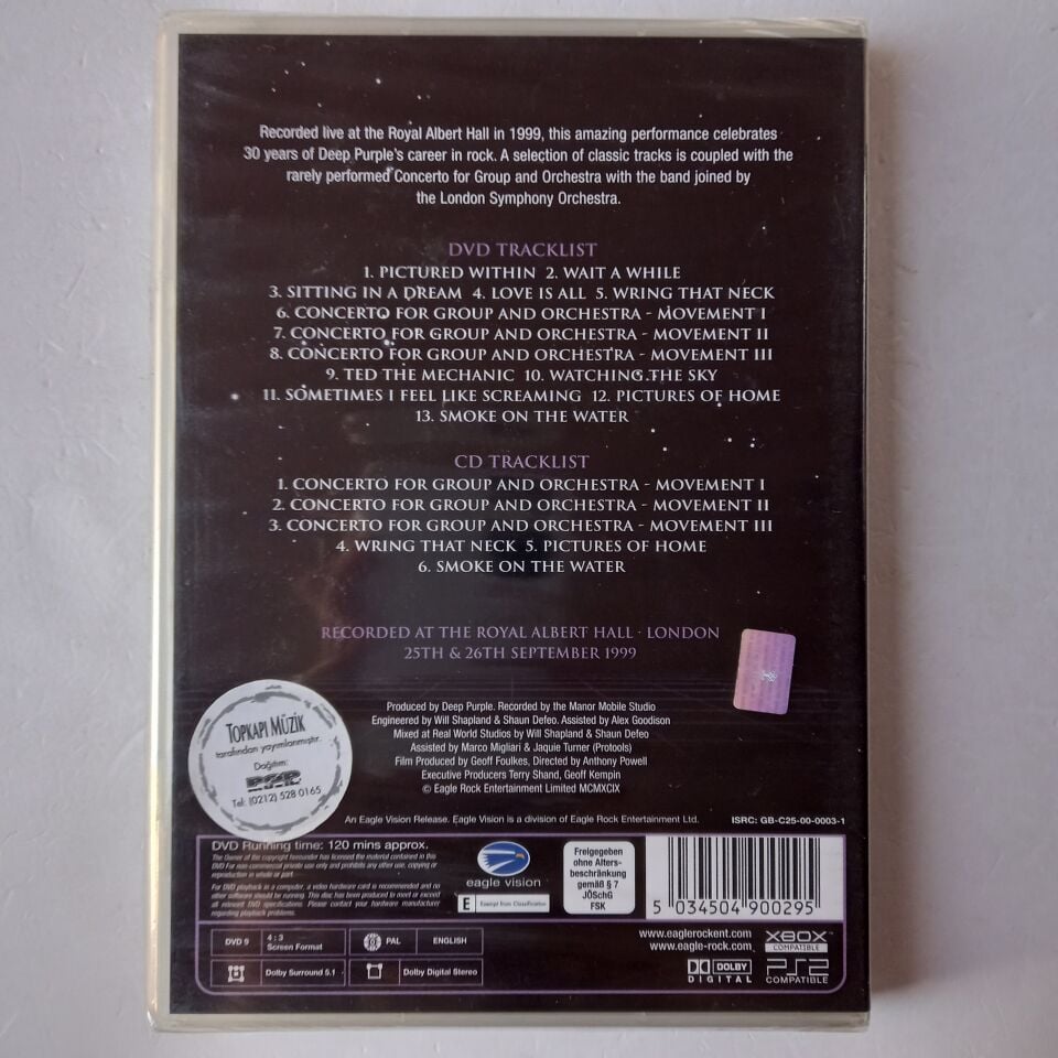 DEEP PURPLE - IN CONCERT WITH THE LONDON SYMPHONY ORCHESTRA - 2DVD AMBALAJINDA SIFIR