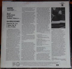 RACHMANINOV: PIANO CONCERTO NO. 2, PRELUDES, DMITRI ALEXEEV, ROYAL PHILHARMONIC ORCHESTRA, V. FEDOSEYEV - LP SIFIR
