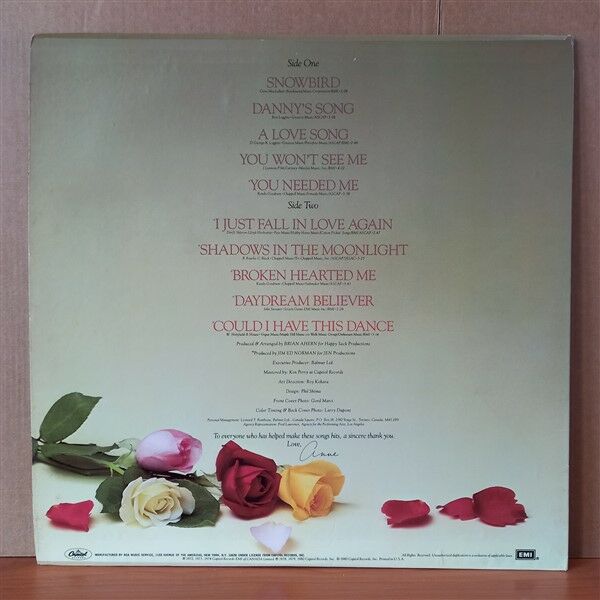ANNE MURRAY – ANNE MURRAY'S GREATEST HITS - LP 2.EL PLAK