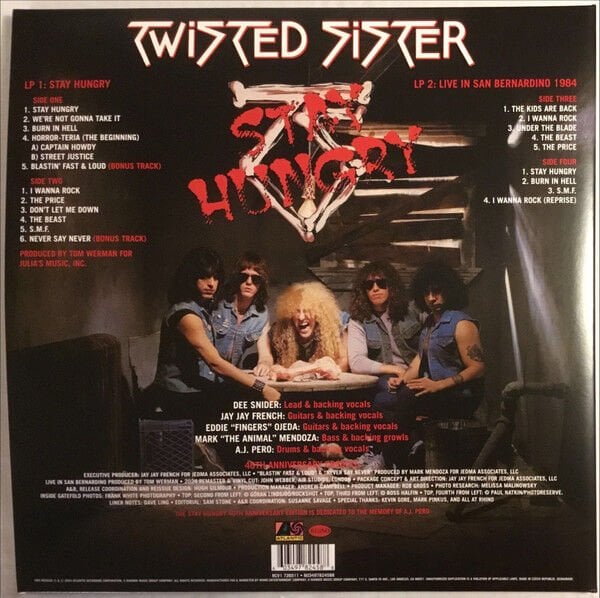 TWISTED SISTER - STAY HUNGRY (1984) - 2xLP 2024 RED COLOURED EDITION SIFIR PLAK