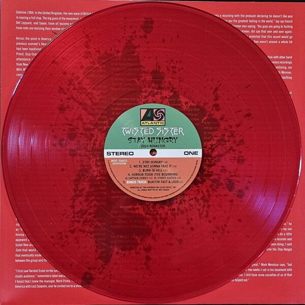TWISTED SISTER - STAY HUNGRY (1984) - 2xLP 2024 RED COLOURED EDITION SIFIR PLAK