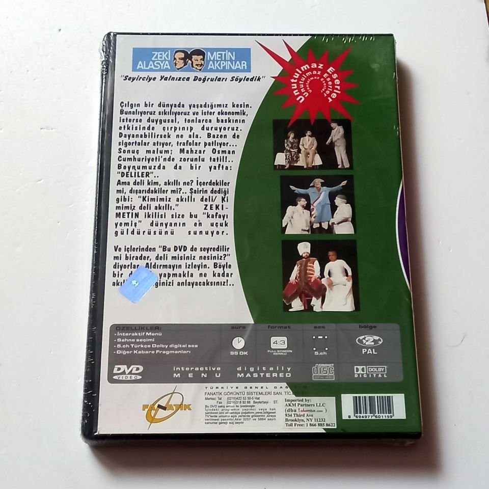 DELİLER 1 - DEVEKUŞU KABARE - METİN AKPINAR, ZEKİ ALASYA - DVD AMBALAJINDA SIFIR