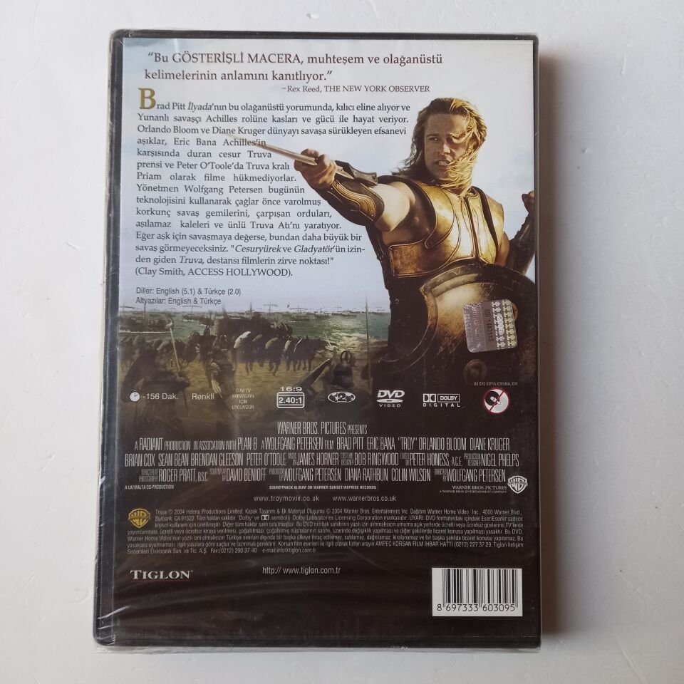 TROY - TRUVA - BRAD PITT - ERIC BANA - ORLANDO BLOOM - DIANE KRUGER - WOLFGANG PETERSEN - DVD SIFIR