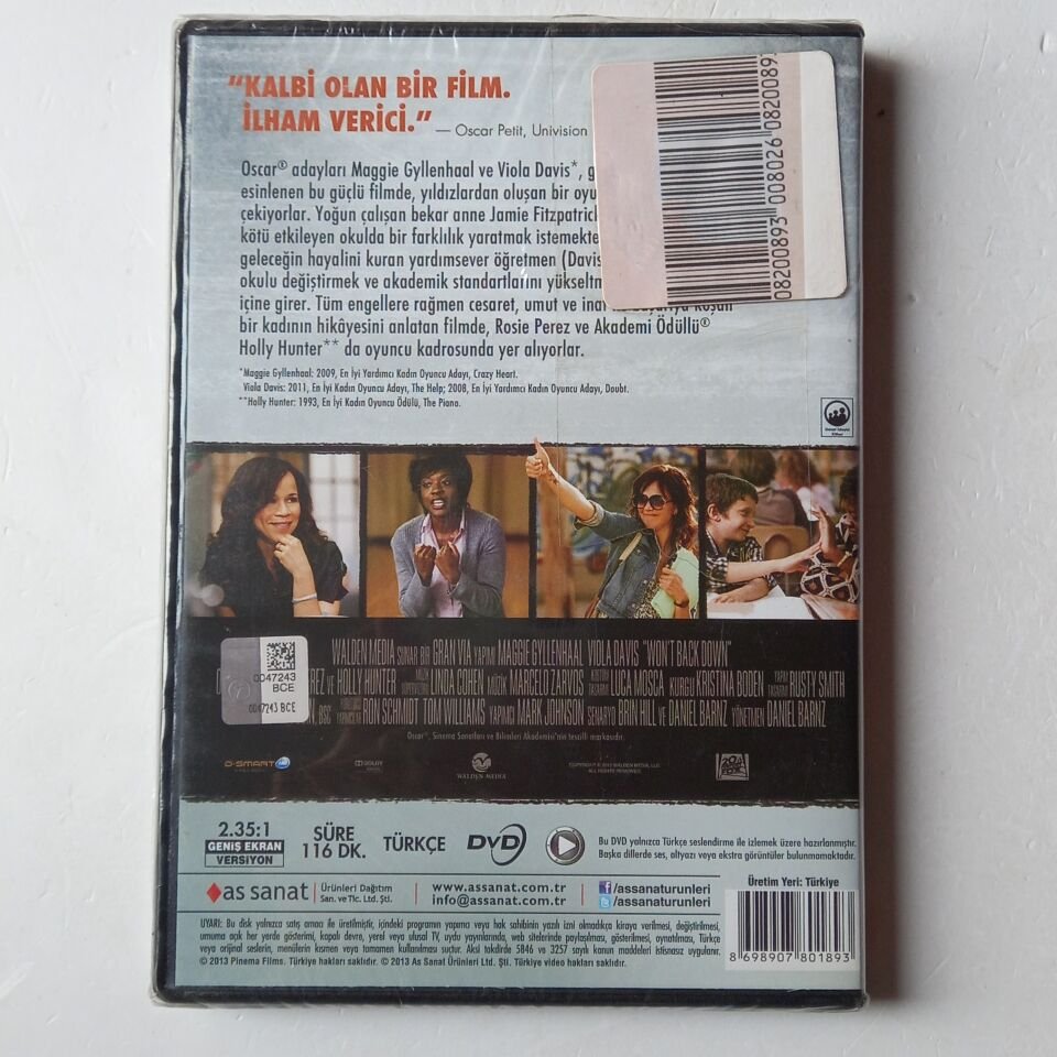 BOYUN EĞMEYECEĞİM / WONT BACK DOWN - MAGGIE GYLLENHAAL, VIOLA DAVIS, HOLLY HUNTER - DVD AMBALAJINDA SIFIR