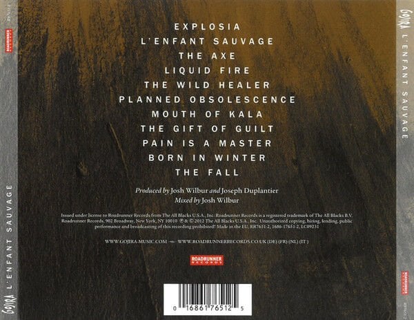 GOJIRA – L'ENFANT SAUVAGE (2012) - CD REISSUE JEWEL CASE AMBALAJINDA SIFIR