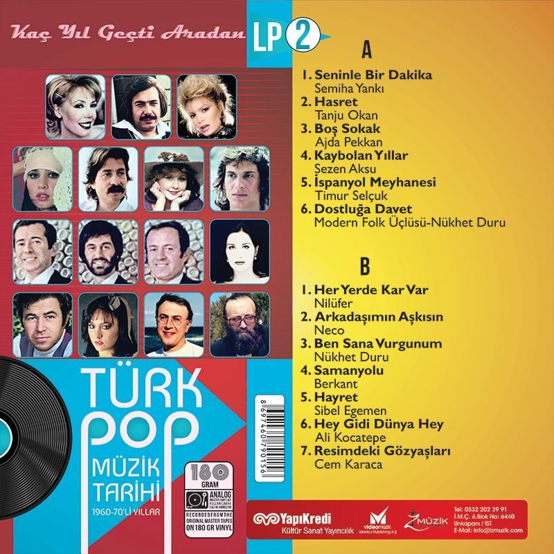 KAÇ YIL GEÇTİ ARADAN - VOL 2 / TÜRK POP MÜZİK TARİHİ 1960-70'Lİ YILLAR - LP 2025 BASIM RENKLİ SIFIR PLAK