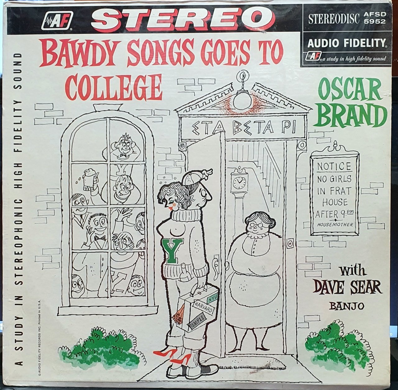 OSCAR BAND - BAWDY SONGS GOES TO COLLEGE (1961) - LP SIFIR DÖNEM BASKISI PLAK