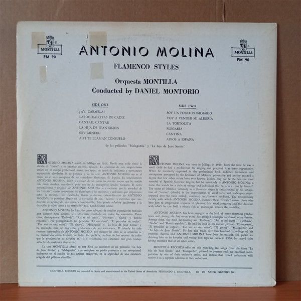 ANTONIO MOLINA – FLAMENCO STYLES - LP 2.EL PLAK