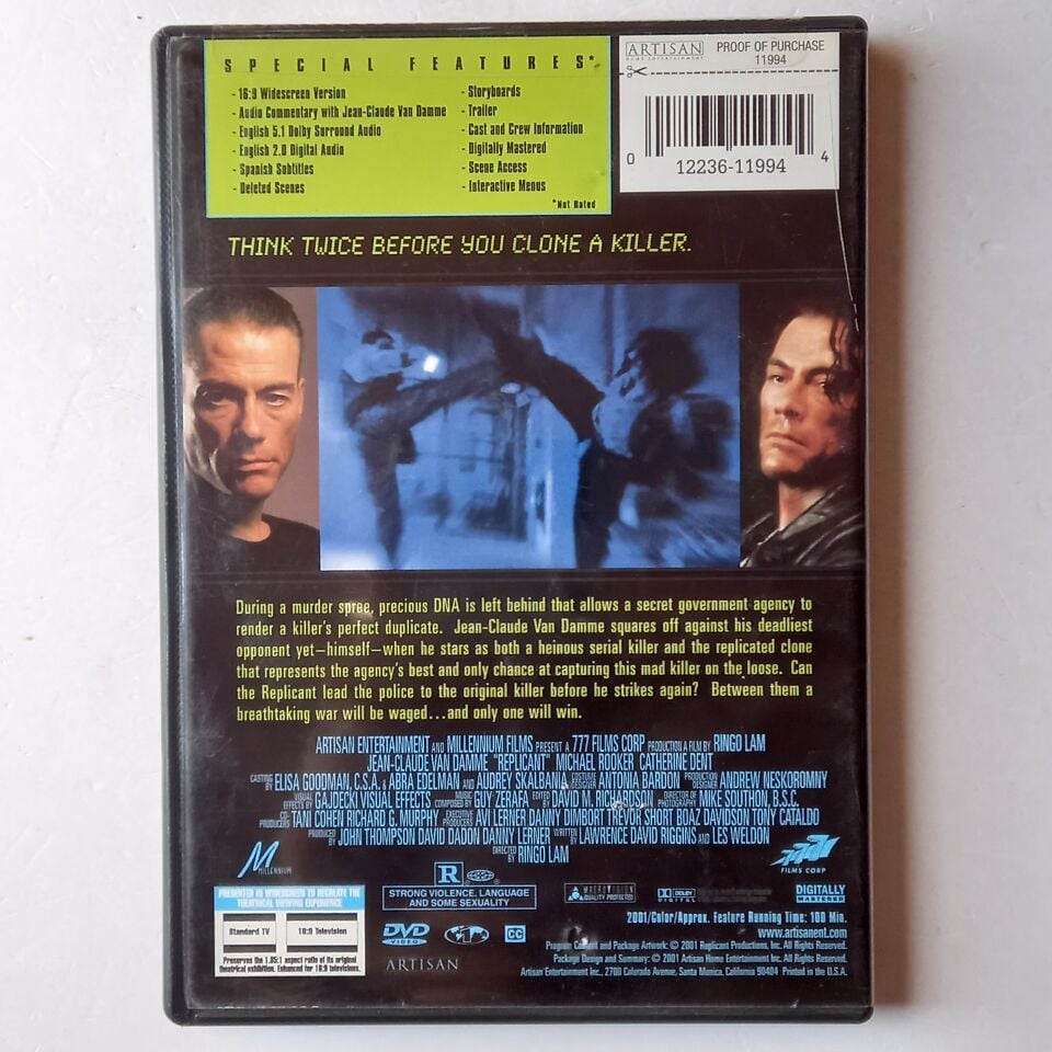 REPLICANT - MICHAEL ROOKER, JEAN CLAUDE VAN DAMME - DVD 1.BÖLGE 2.EL