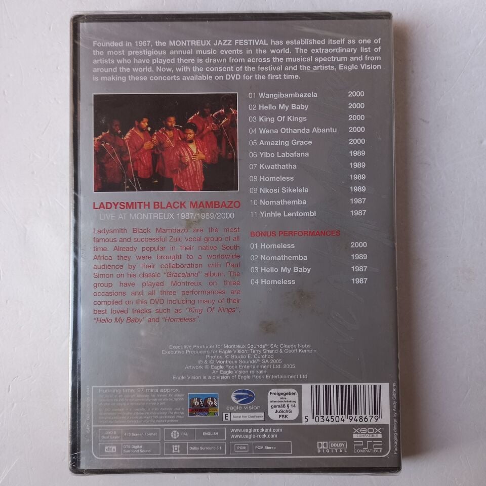 LADYSMITH BLACK MAMBAZO – LIVE AT MONTREUX 1987/1989/2000 (2005) - DVD AMBALAJINDA SIFIR