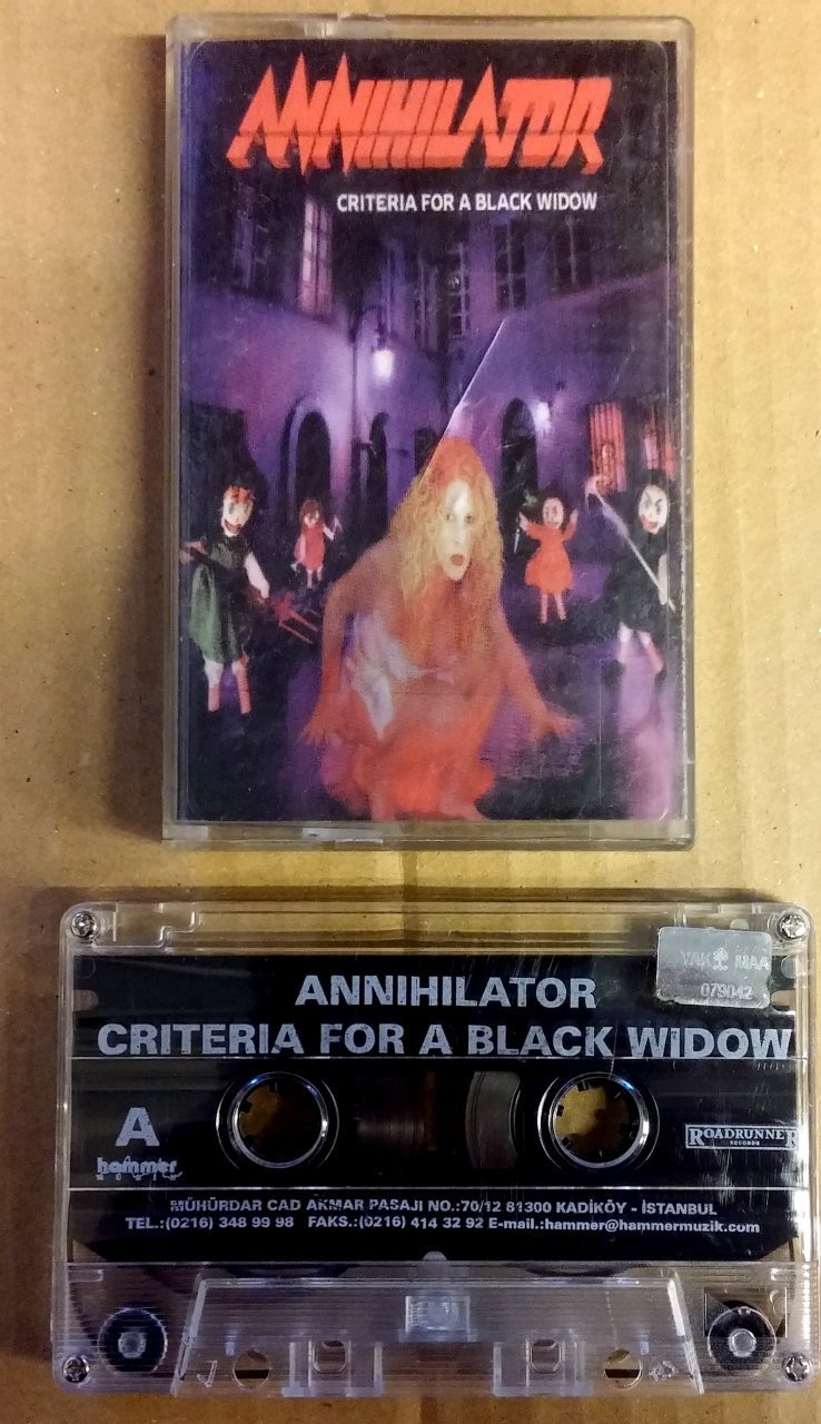 ANNIHILATOR - CRITERIA FOR A BLACK WIDOW CASSETTE MADE IN TURKEY ''USED''