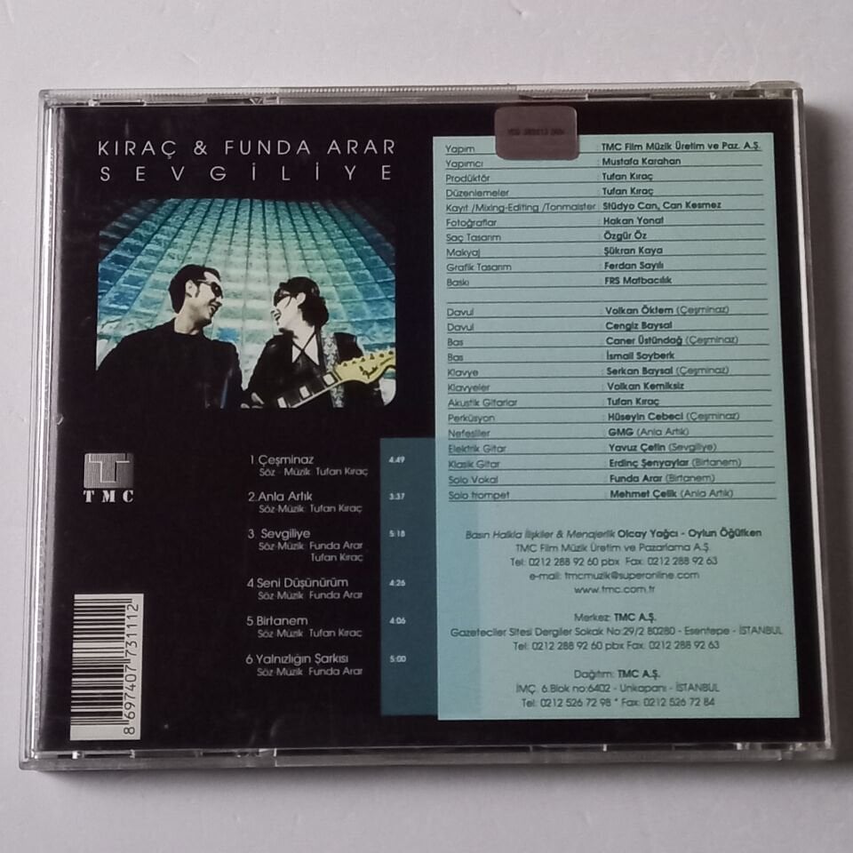 KIRAÇ, FUNDA ARAR – SEVGİLİYE (2001) - CD 2.EL