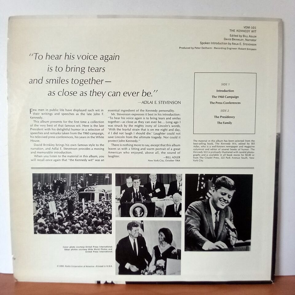 JOHN F. KENNEDY – THE KENNEDY WIT (1964) - LP 2.EL PLAK