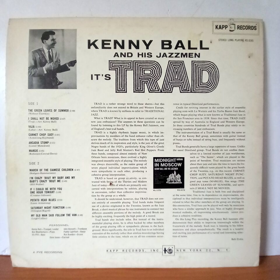 KENNY BALL AND HIS JAZZMEN – IT'S TRAD (1962) - LP 2.EL PLAK