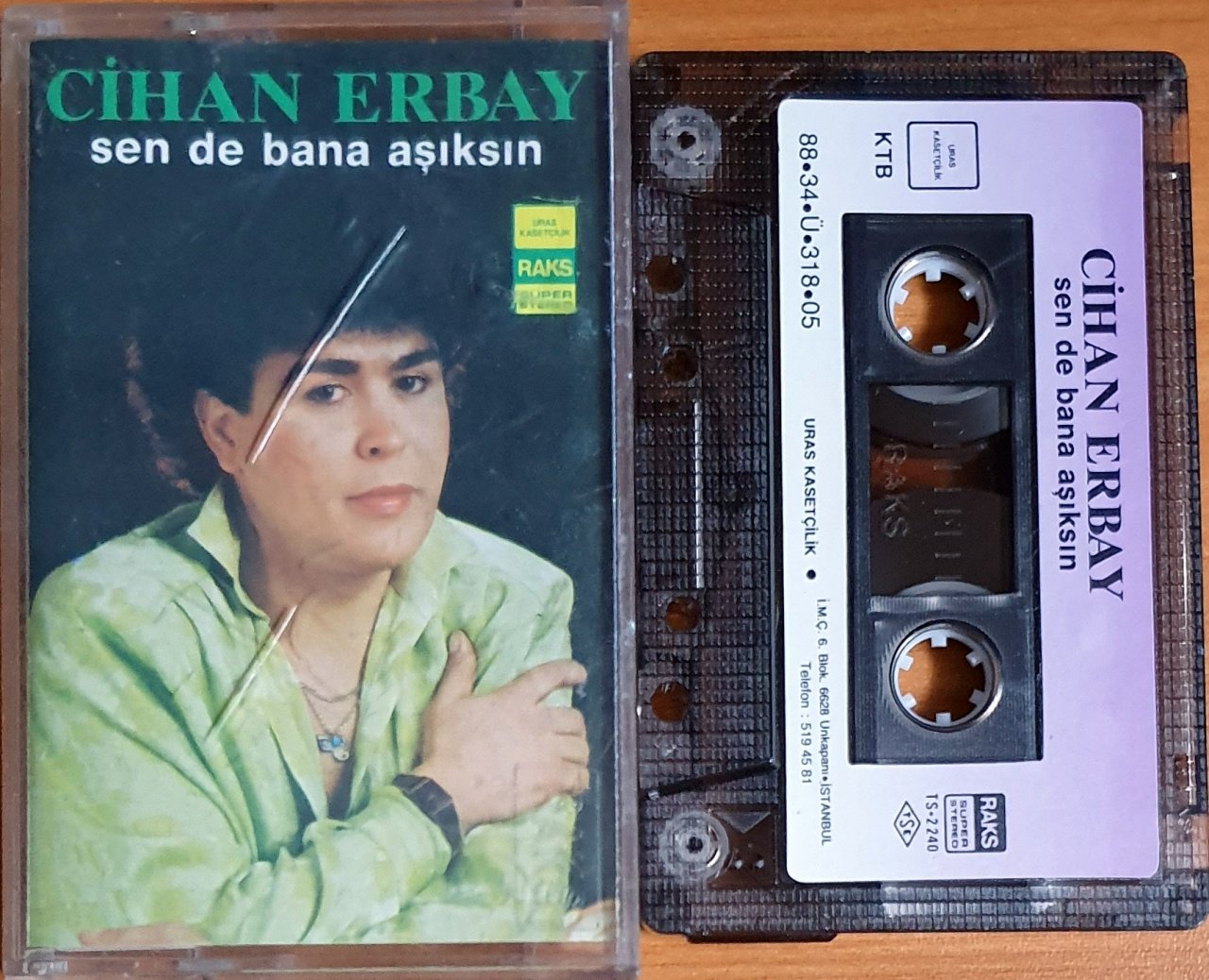 CİHAN ERBAY - SEN DE BANA AŞIKSIN (1988) - KASET URAS 2.EL