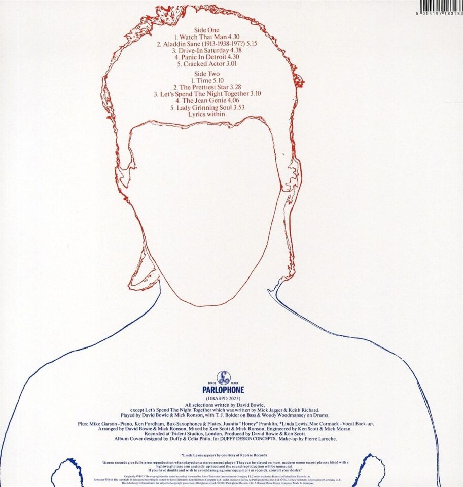 DAVID BOWIE - ALAADDIN SANE (1973) - LP 2023 PICTURE DISC EDITION SIFIR PLAK