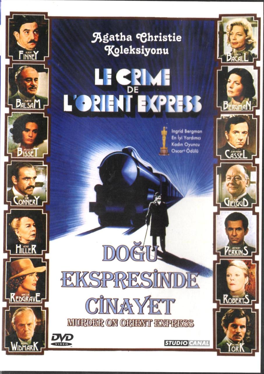 DOĞU EKSPRESİNDE CİNAYET - MURDER ON THE ORIENT EXPRESS (1974) - ALBERT FINNEY - LAUREN BACALL, INGRID BERGMAN - JACQUELINE BISSET - ANTHONY PERKINS - VANESA REDGRAVE - SIDNEY LUMET - DVD 2.EL (AGATHA CHRISTIE)