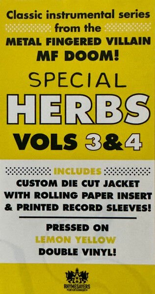 METAL FINGERS (MF DOOM) – SPECIAL HERBS (VOLS 3&4) (2003) - 2LP 2025 REISSUE MUSTARD YELLOW VINYL SIFIR PLAK