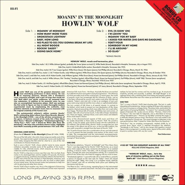 HOWLIN' WOLF - MOANIN' IN THE MORNING (1958) - LP + CD 2021 EDITION SIFIR PLAK