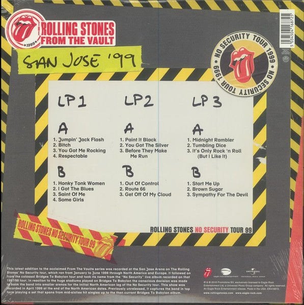 ROLLING STONES – NO SECURITY SAN JOSE '99 (1998) - 3xLP 2018 LIMITED EDITION 180GR SIFIR PLAK
