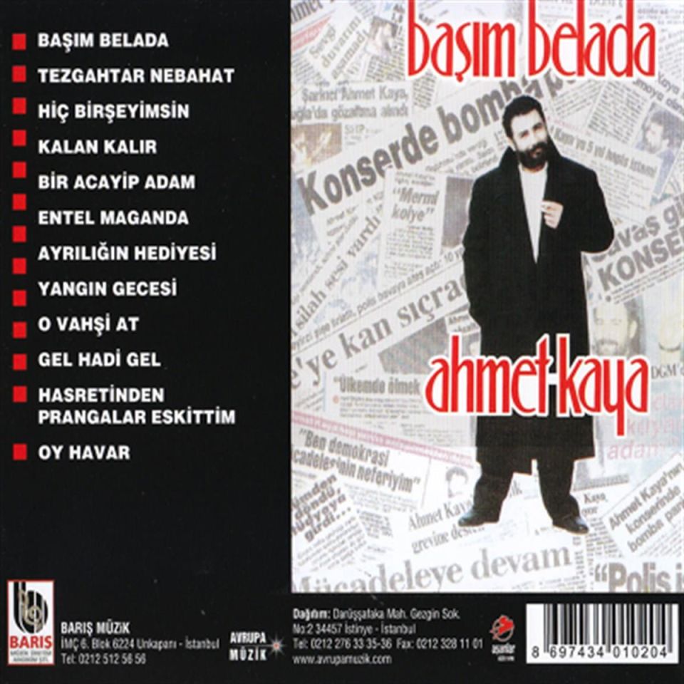 AHMET KAYA - BAŞIM BELADA (1991) CD 2024 BASKI AMBALAJINDA SIFIR