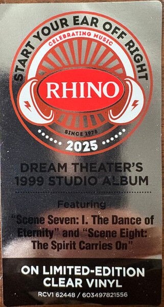 DREAM THEATER – METROPOLIS PT. 2: SCENES FROM A MEMORY (1999) - 2LP 2025 REISSUE REPRESS LIMITED EDITION CLEAR VINYL SIFIR PLAK