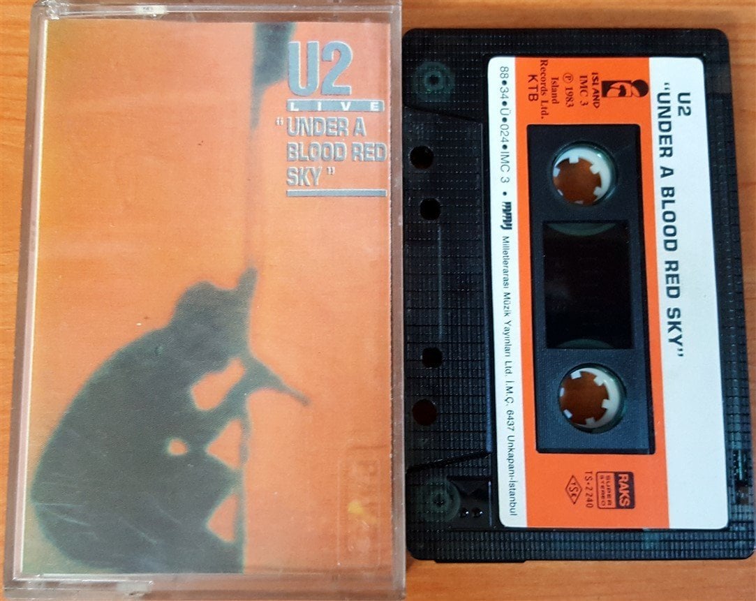 U2 - UNDER A BLOOD RED SKY (1988) MMY CASSETTE MADE IN TURKEY ''USED'' PAPER LABEL