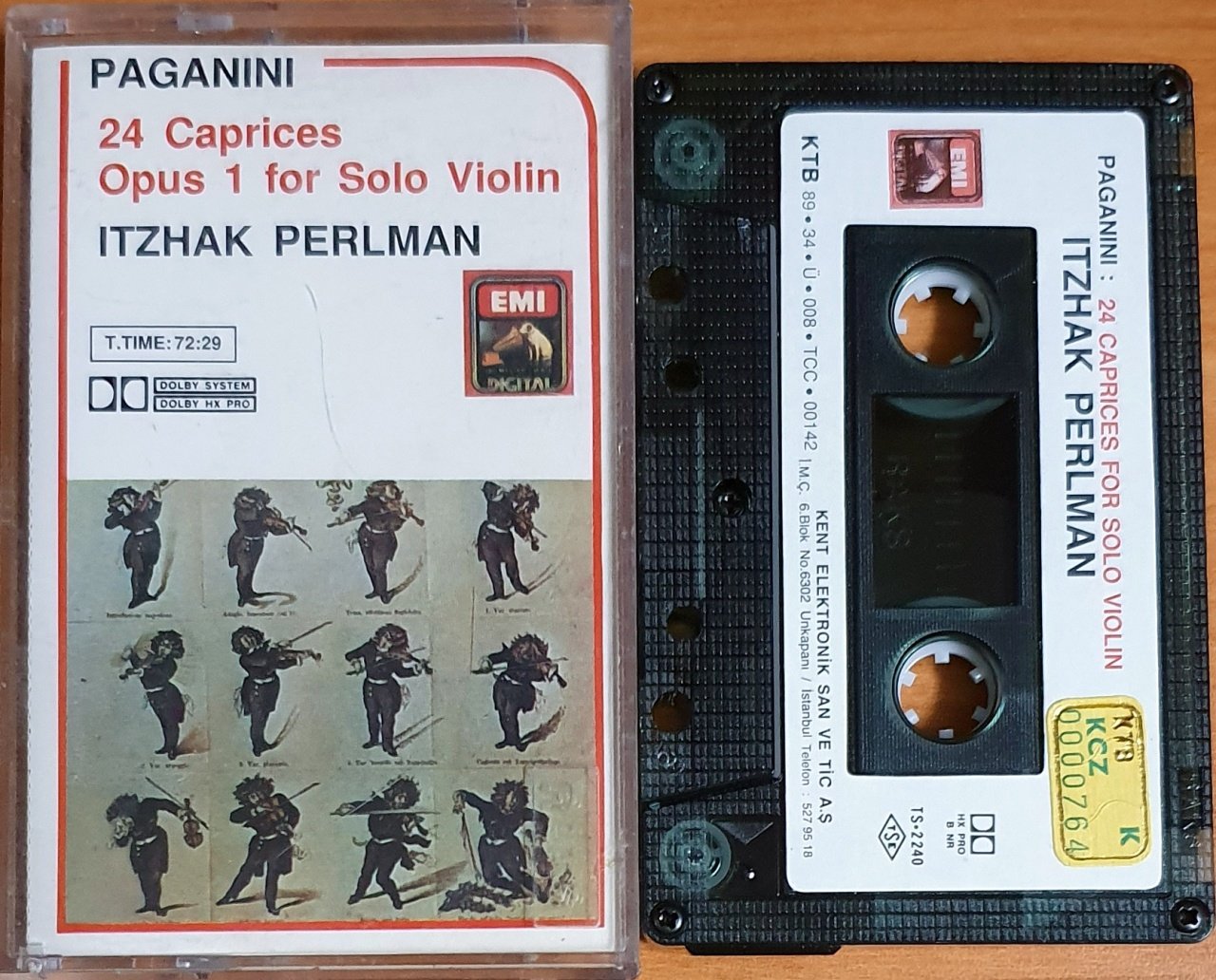 PAGANINI: 24 CAPRICES FOR SOLO VIOLIN / ITZHAK PERLMAN (1989) - KASET KENT 2.EL