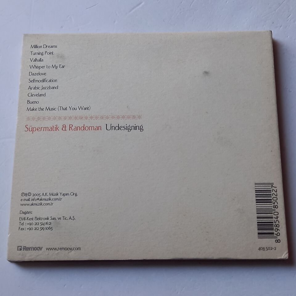 SÜPERMATIK & RANDOMAN – UNDESIGNING (2005) - CD DIGIPAK 2.EL