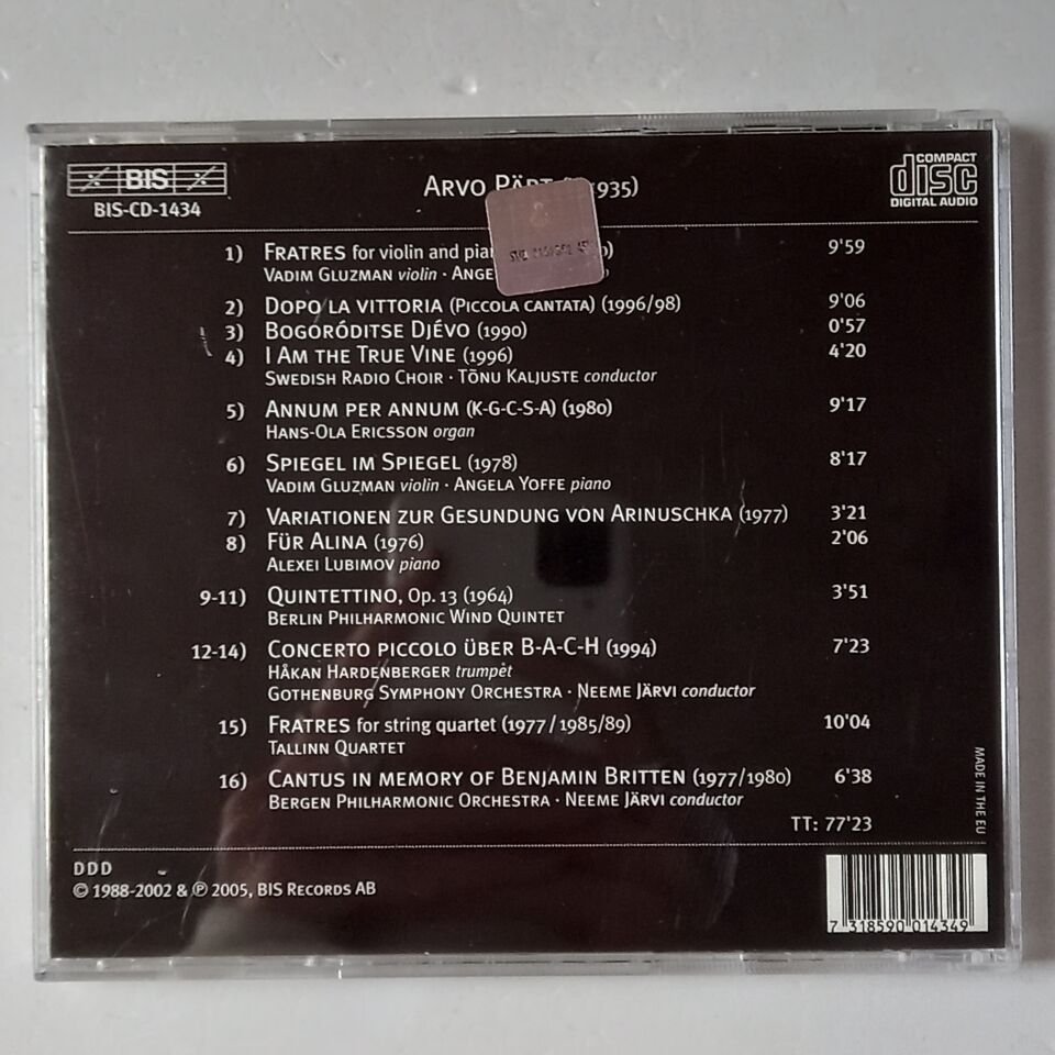 ARVO PART – SPIEGEL IM SPIEGEL (2005) - CD 2.EL