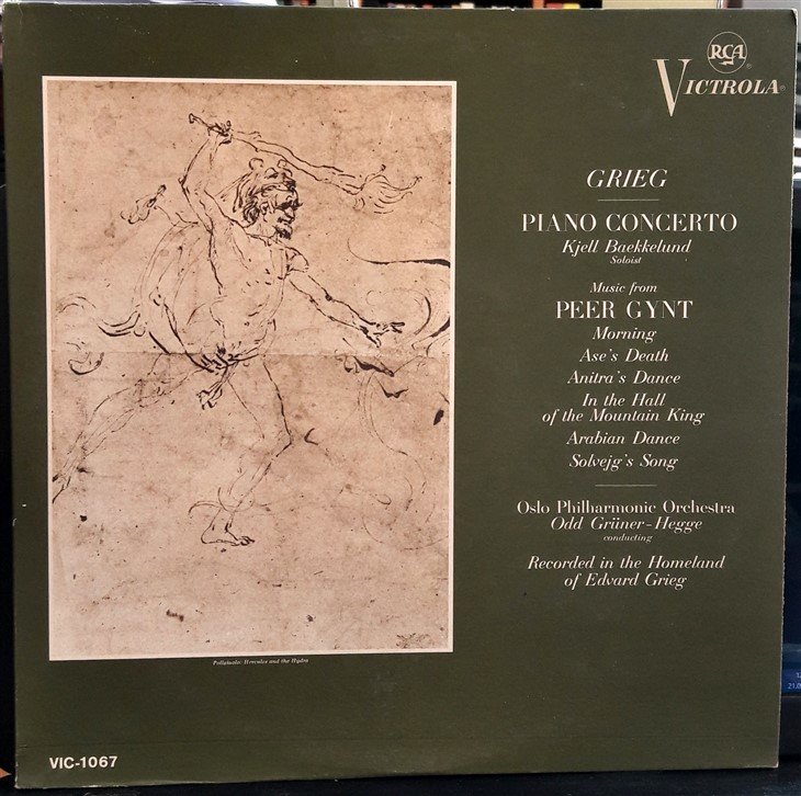 GRIEG: PIANO CONCERTO, PEER GYNT, OSLO PHILHARMONIC ORCHESTRA, ODD GRÜNER-HEGGE (1964) - PLAK 2.EL