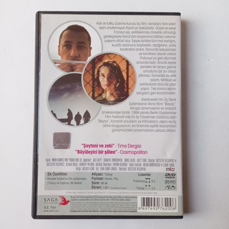 BEYAZ - TROIS COULEURS BLANC - JULIE DELPY - KRZYSZTOF KIESLOWSKI - 2DVD 2.EL