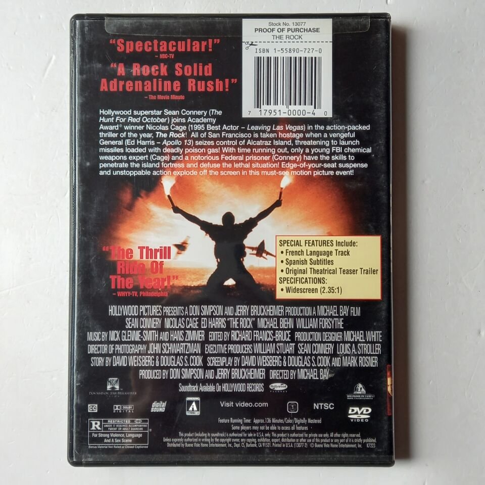 THE ROCK - SEAN CONNERY, NICOLAS CAGE, ED HARRIS - DVD 2.EL 1.BÖLGE