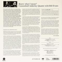 CANNONBALL ADDERLEY WITH BILL EVANS - KNOW WHAT I MEAN (1961) - LP 180GR 2012 EDITION SIFIR PLAK
