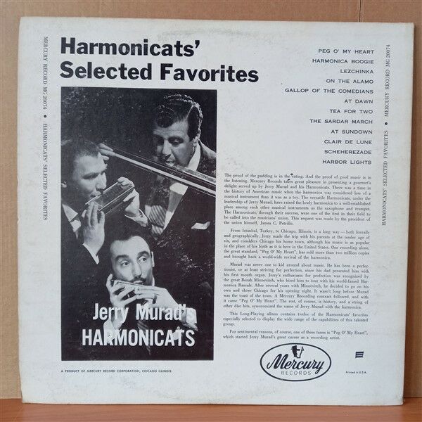 JERRY MURAD'S HARMONICATS – HARMONICATS' SELECTED FAVORITES (1955) - LP 2.EL PLAK