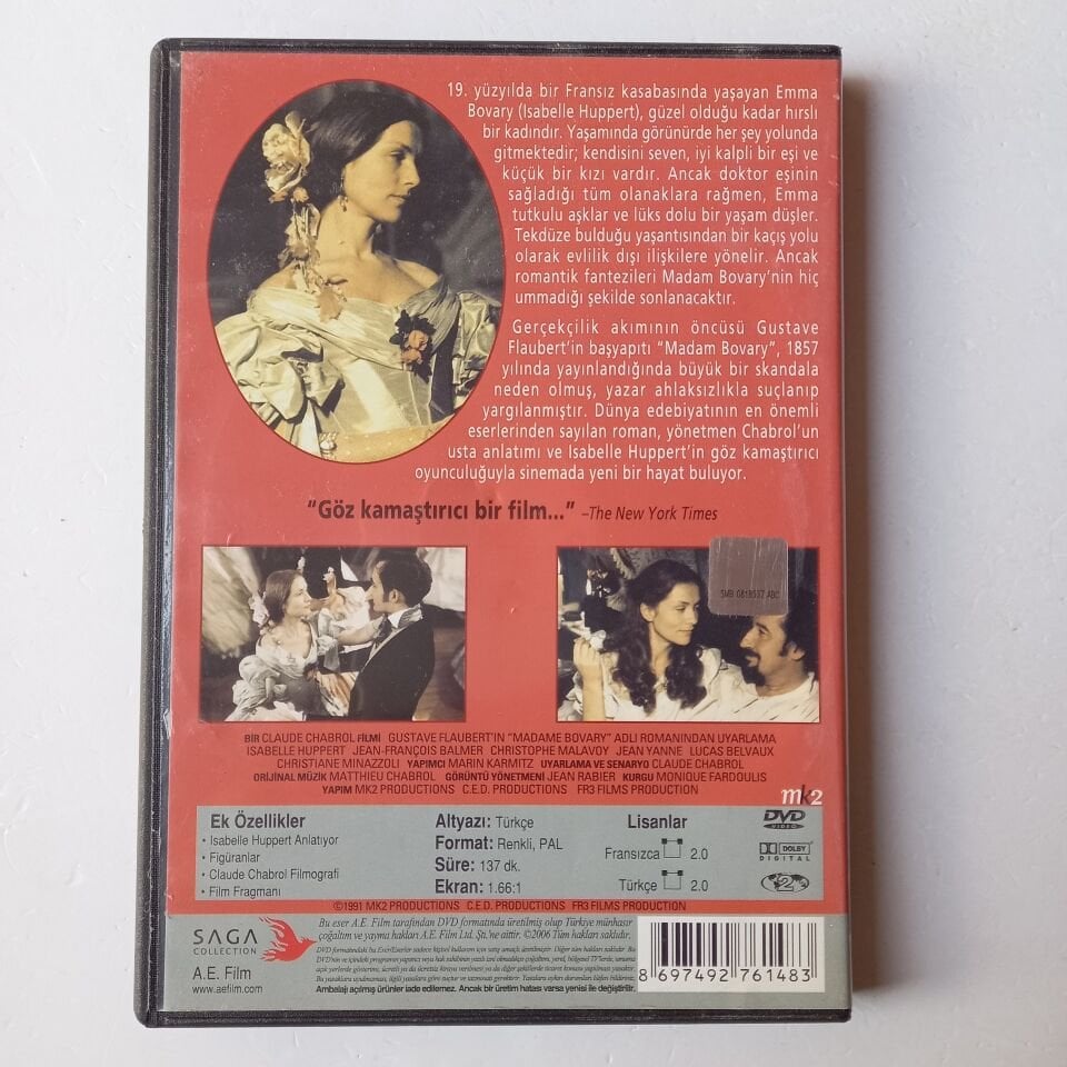 MADAM BOVARY - ISABELLE HUPPERT - CLAUDE CHABROL - DVD 2.EL