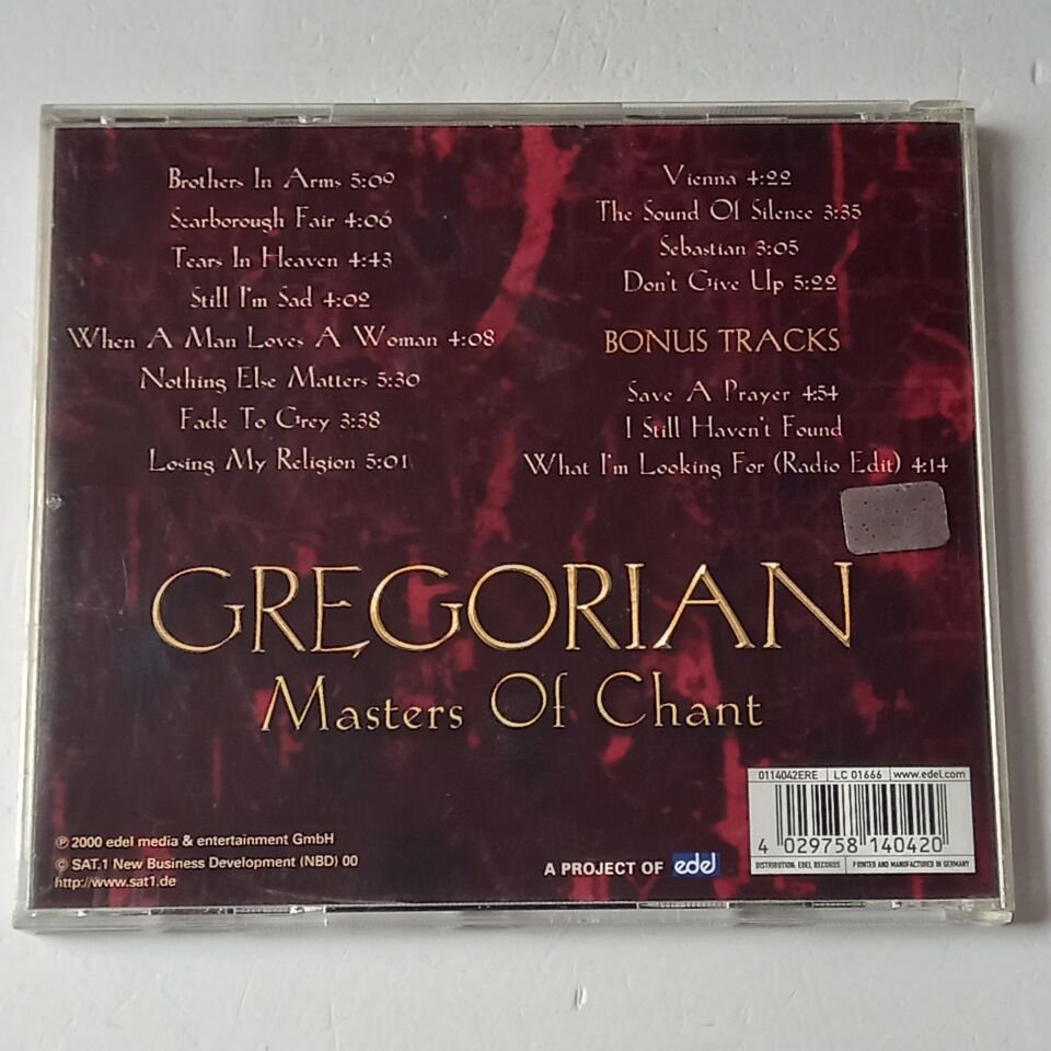 GREGORIAN – MASTERS OF CHANT (2000) - CD 2.EL