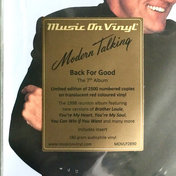 MODERN TALKING - BACK FOR GOOD / 7TH ALBUM (1998) - 2LP 2023 TRANSLUCENT RED VINYL RENKLİ SIFIR PLAK