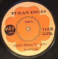 TURAN ENGİN - DAM ÜSTÜNE ÇUL SERER / GÜLLER BİTMİŞ VİRANELER YURDUNDA 7'' 45 DEVİR