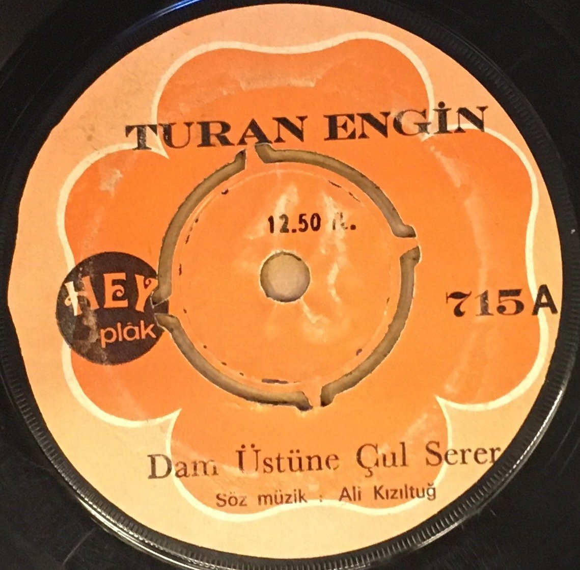 TURAN ENGİN - DAM ÜSTÜNE ÇUL SERER / GÜLLER BİTMİŞ VİRANELER YURDUNDA 7'' 45 DEVİR