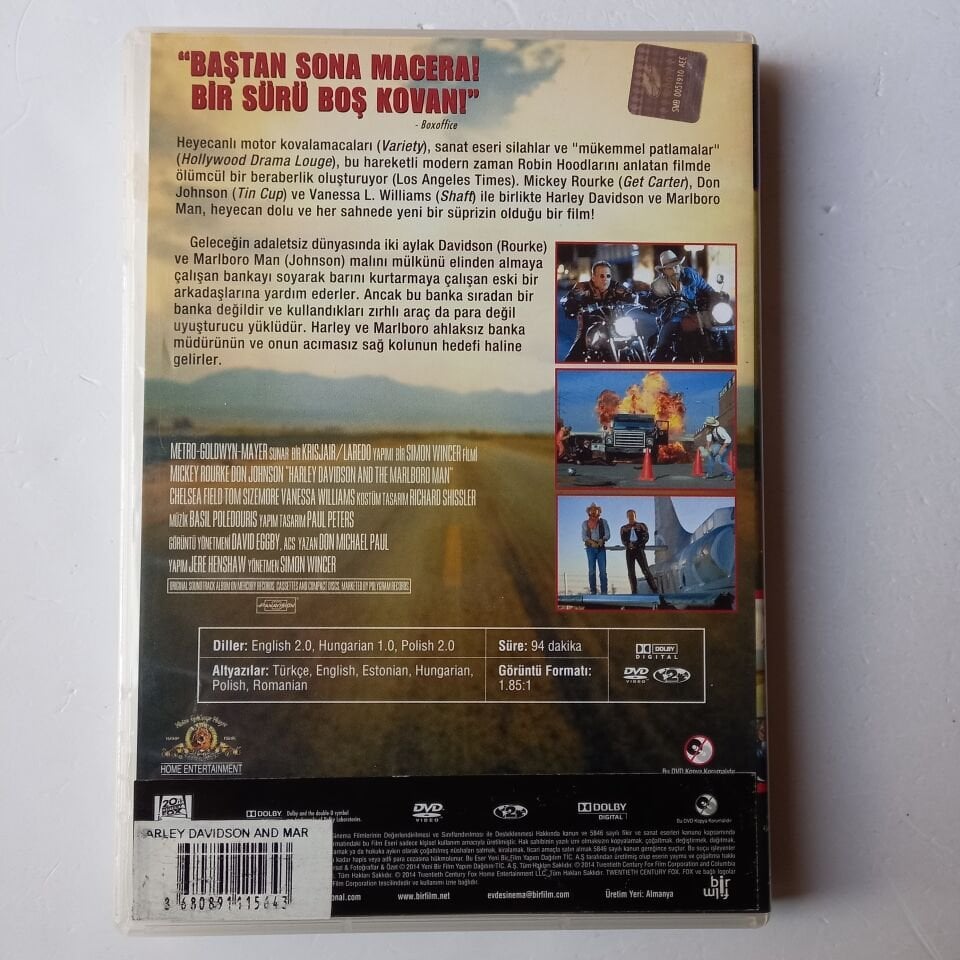 HARLEY DAVIDSON AND THE MARLBORO MAN - MICKEY ROUKE - DON JOHNSON - DVD 2.EL